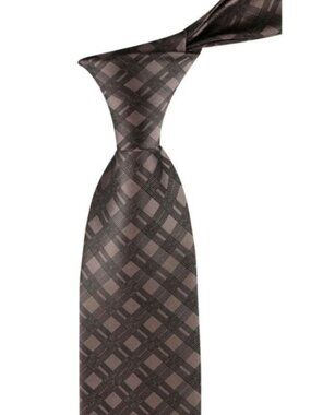 Calvin Klein Mens Double-Rail Grid Tie Taupe ONE SIZE